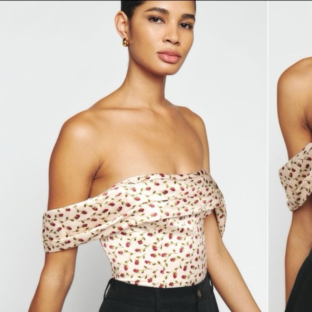 NWT 100% Silk Reformation Off the Shoulder Lux Top